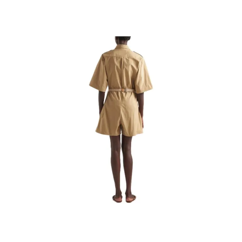 PRADA Short Sleeved Belted Jumpsuit-1