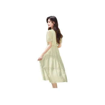 Like The Age Of Water Short Sleeved Dress Women's Green