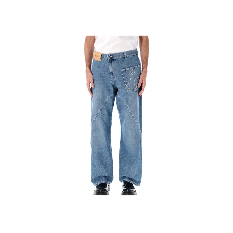 JW Anderson Logo Patch Twisted Jeans-2