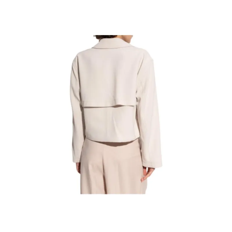 THEORY Admiral Crepe Double Breasted Crop Trench Coat-4