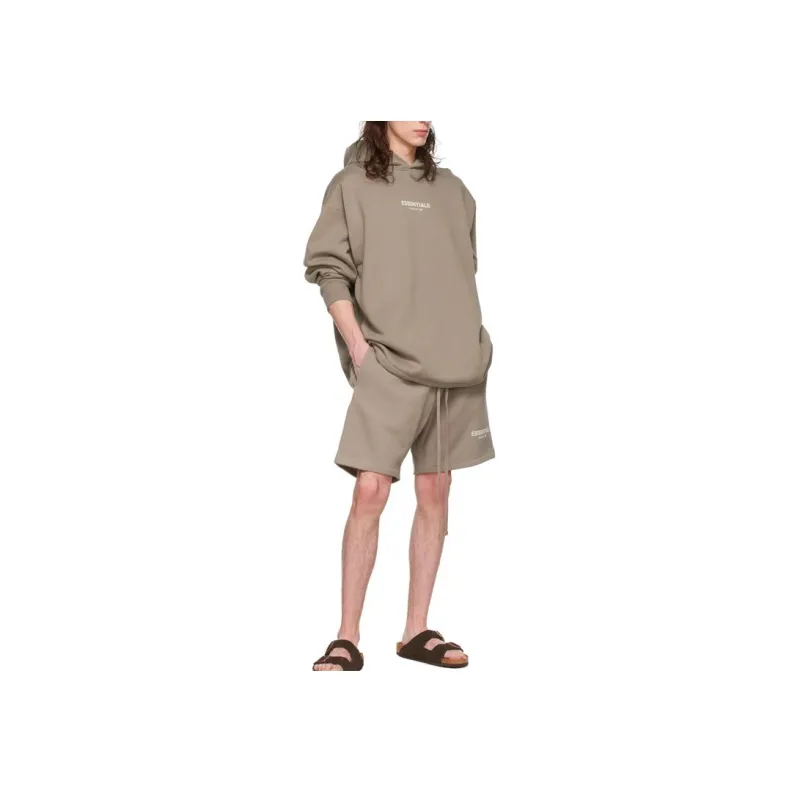Fear Of God Essentials FW22 Taupe cotton hoodie Desert Taupe Sweatshirt Men's Umber-1