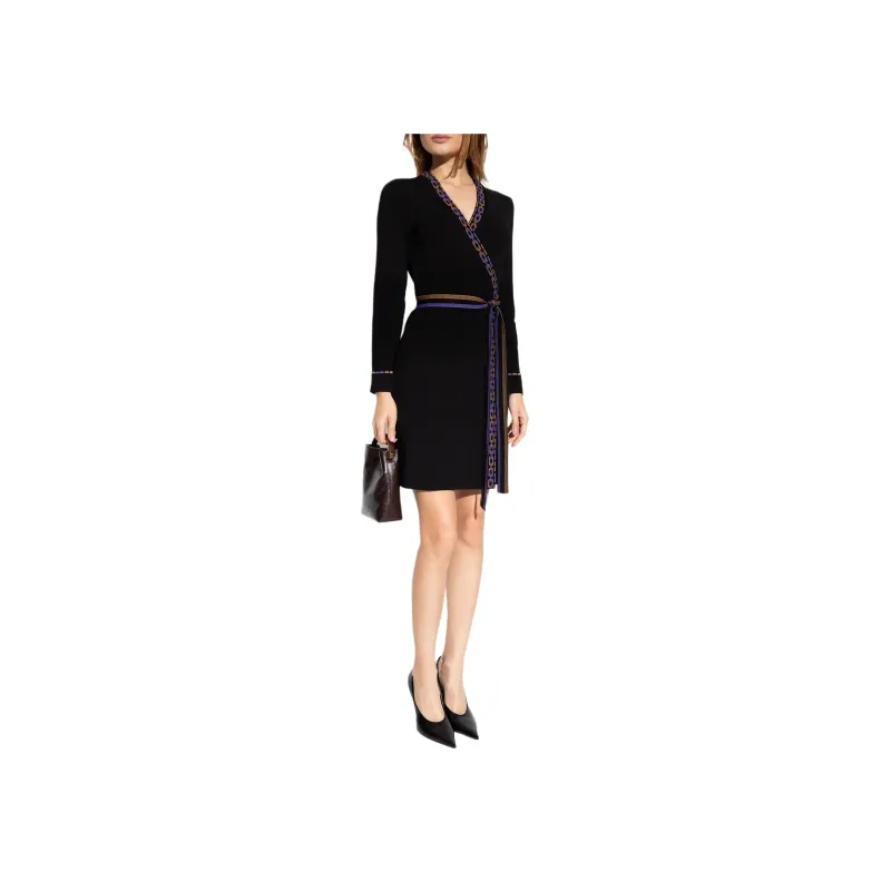 DVF Diane Von Furstenberg Long-Sleeved Dresses Women's Black-1