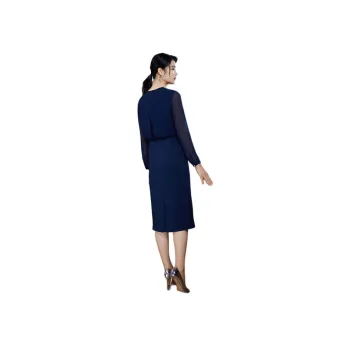 BBLLUUEE Long Sleeved Dress Women's Ink Blue
