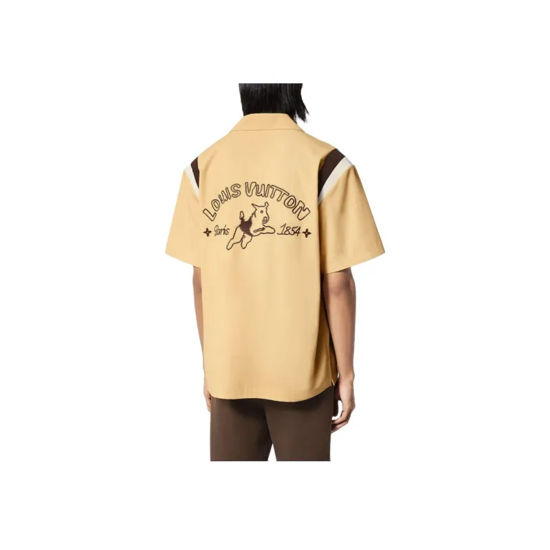 LOUIS VUITTON By Tyler The Creator Embroidered Short Sleeved Cotton Bowling Shirt-3