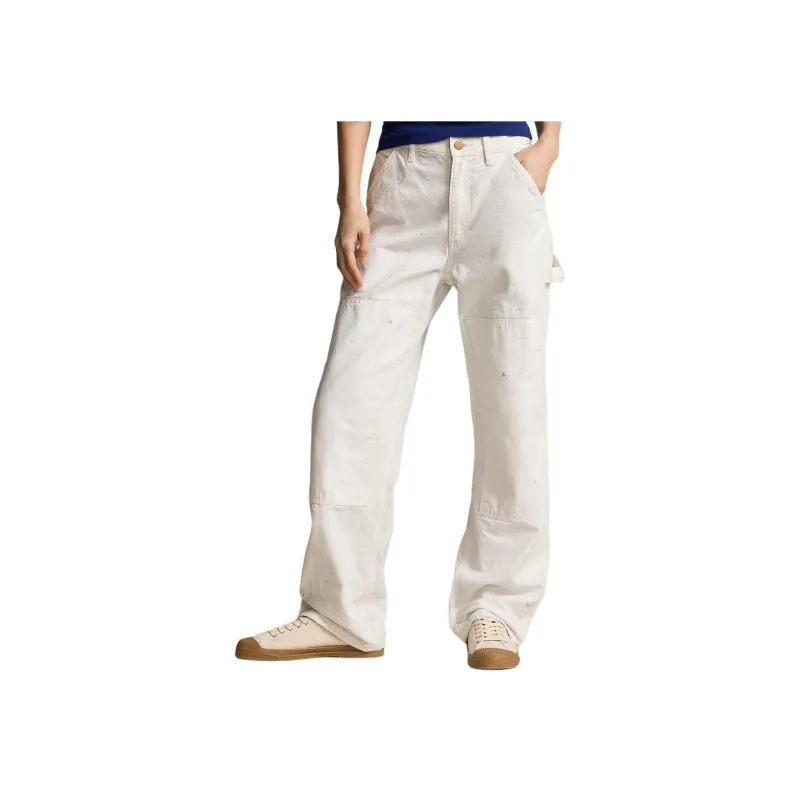 Polo Ralph Lauren Paint-Splatter Utility Pant Cargo Pants Women's White-1