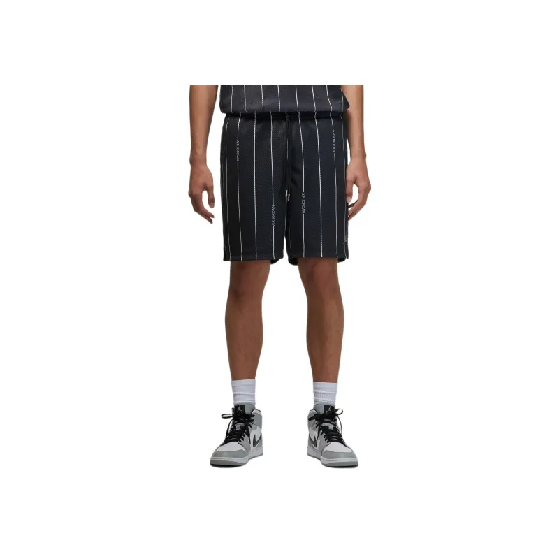 Jordan Essentials Breathable Stripe Printing Shorts Black-3