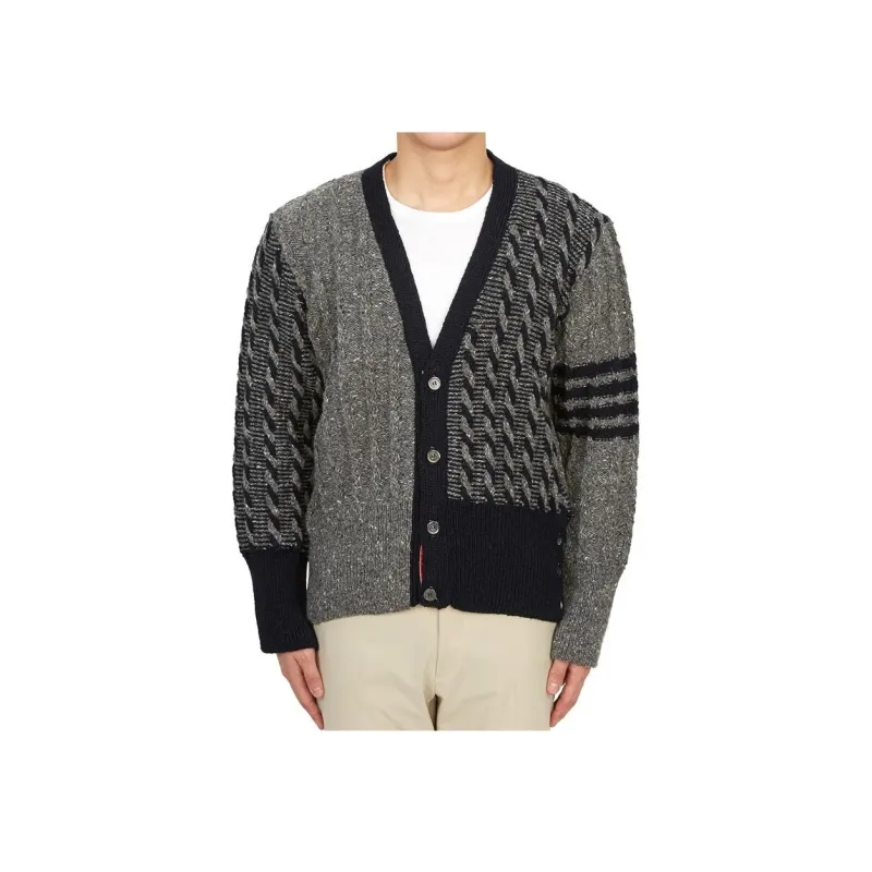 THOM BROWNE 4 Bar Stripe Detailed Cardigan-4