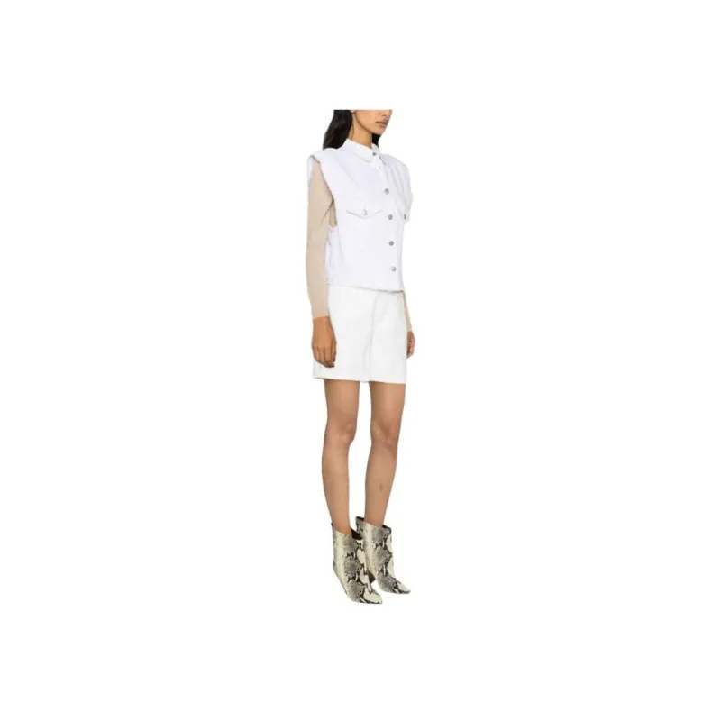 ISABEL MARANT Tyra Raw Cut Edge Denim Vest-2