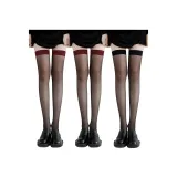 Red Edge Black Stockings 2+Black Frame Black Stockings 1[3 Pack]