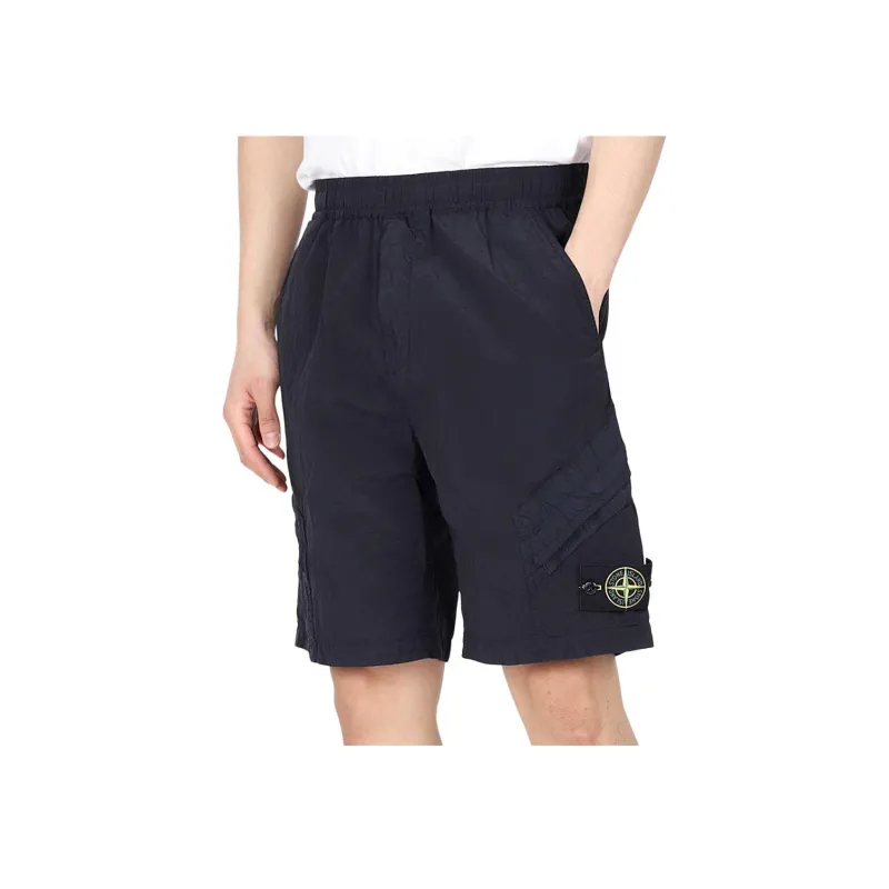 STONE ISLAND Logo Patch Elasticated Waist Shorts-1