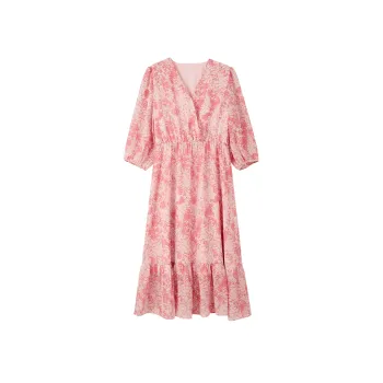【dme】 Long Sleeved Dresses Women's Pink