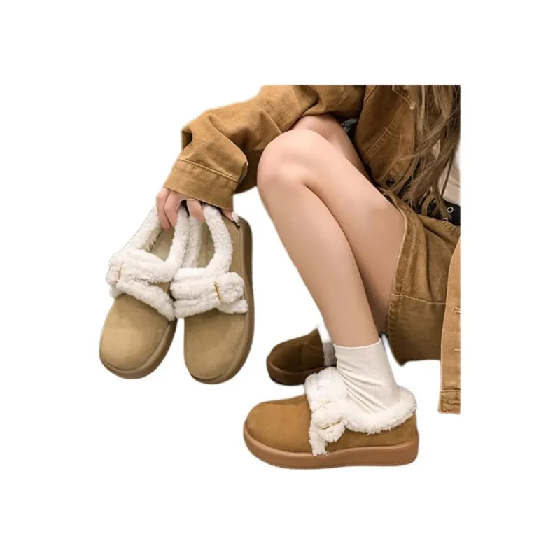ALPLUME Home Fleece Slippers Women's Orange Khaki-4