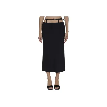 The Attico Belted Stretch Midi Skirt