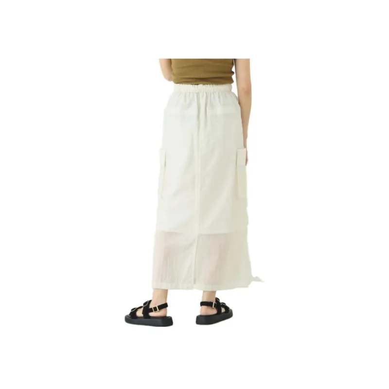 Beams Casual Long Skirts Women's White-3