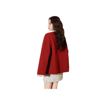 Tonlion Velvet-feel Coat Women's Jam Red