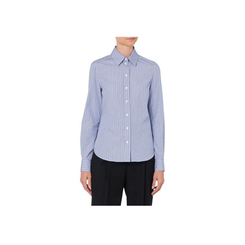 MOSCHINO Striped Poplin Shirt Shirt Women's Blue-1