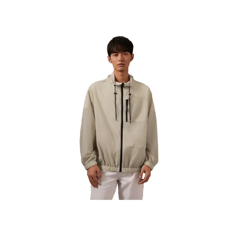 CALVIN KLEIN No Sun Series Jacket Unisex Litchi Meat White-2