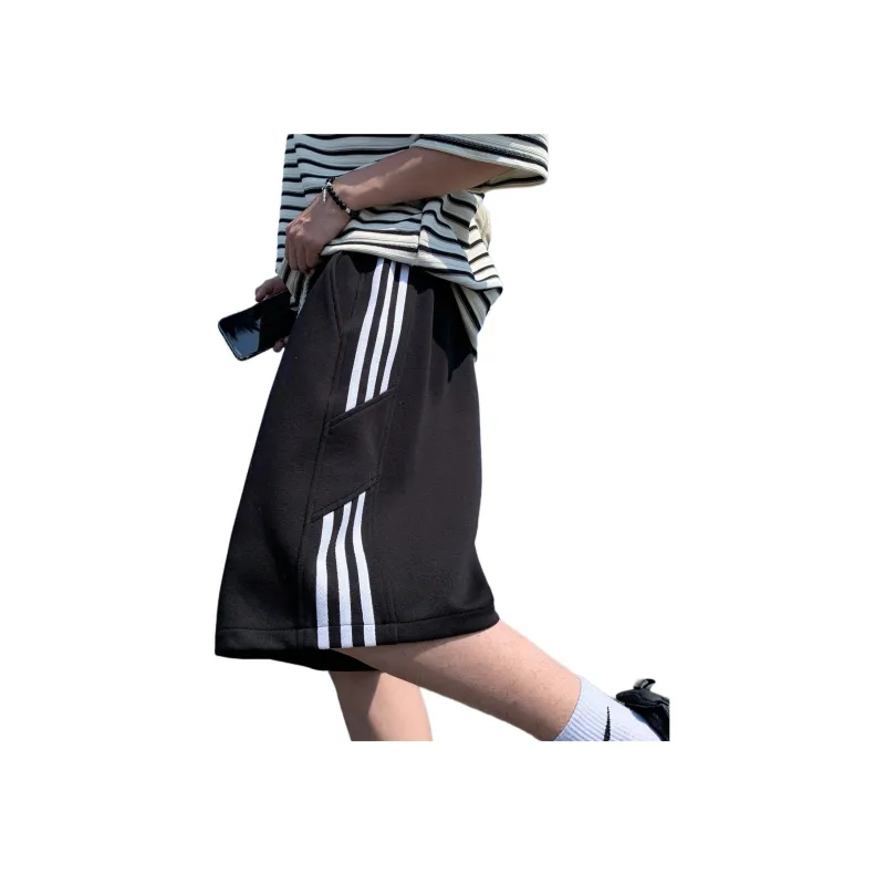 WHELVE Casual Shorts Unisex Black-0