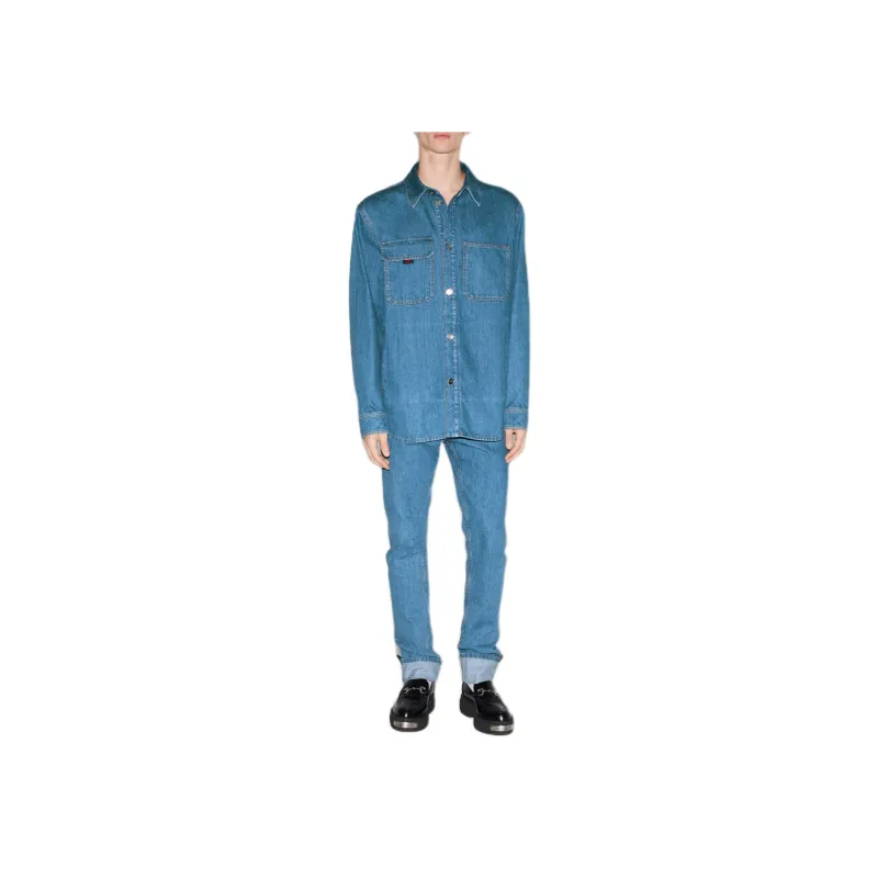 GUCCI FW25 Lido Collection Shirt Men's Blue-1