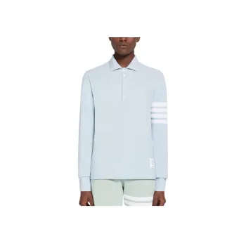 THOM BROWNE Three stripe Long sleeved Polo Shirt