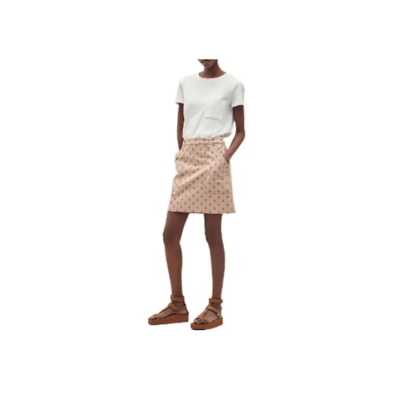 HERMES SS22 Casual Short Skirts Women's Khaki-1