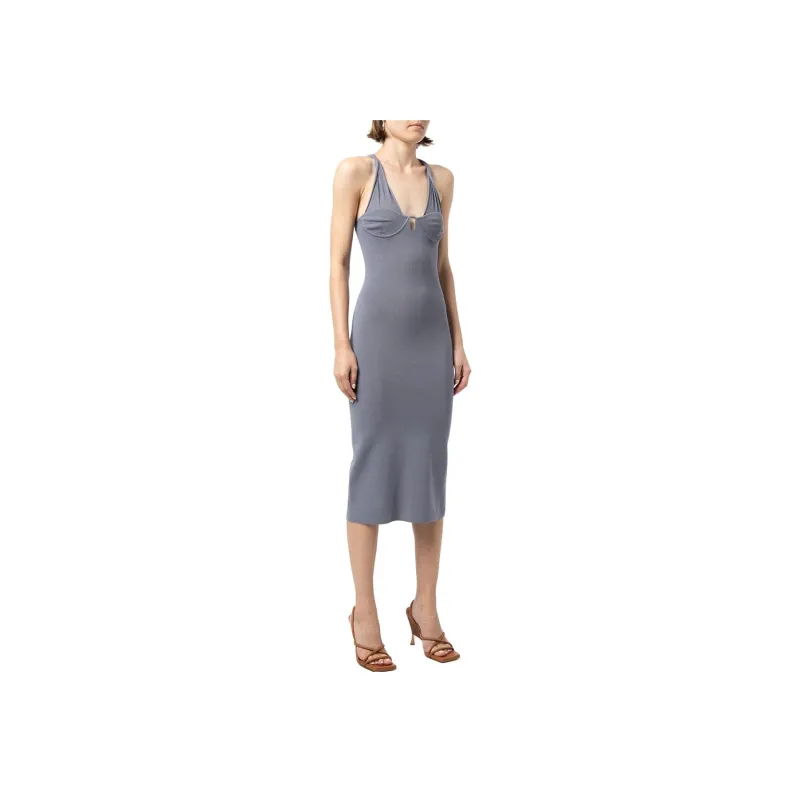 DION LEE Sleeveless Dresses Women's Light Gray Blue-3