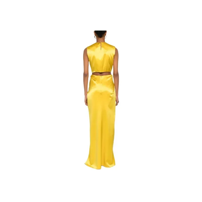 MaxMara Sleeveless Dress Women's Yellow-3