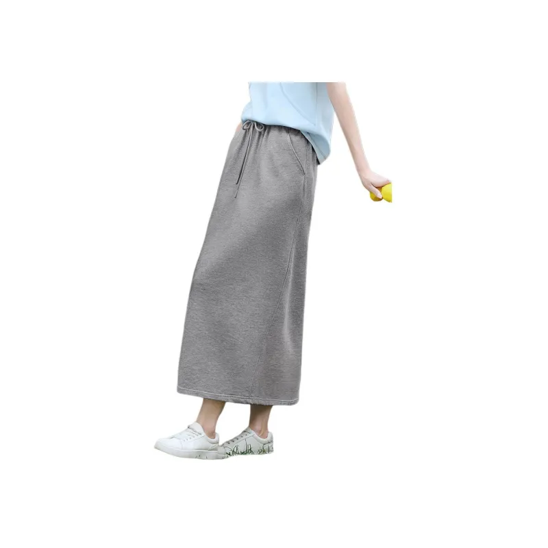XWI Knit Long Skirts Women's Gray-3