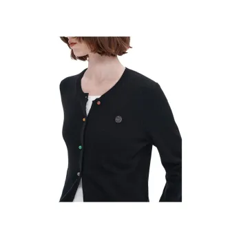 Self Who Knitted Fabric Cardigan Sweater Women's