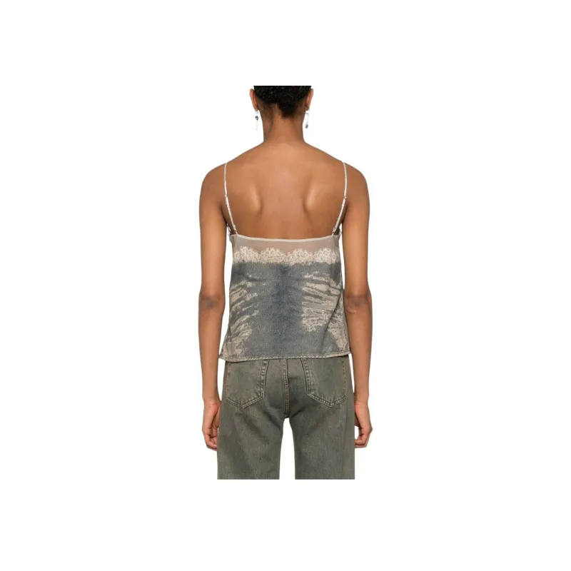 DIESEL Spaghetti Strap Denim Top-4