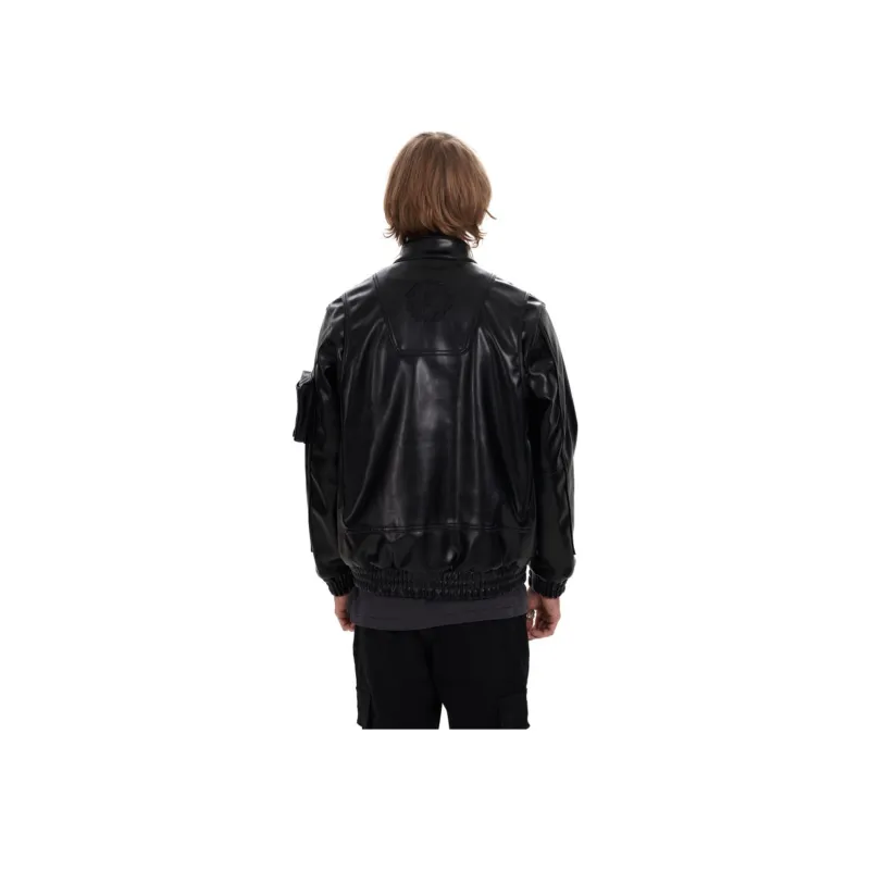False Perception Leather Jackets Coats Unisex Black-2