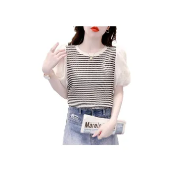 Flowers In Water Puff Sleeve T Shirt Women's