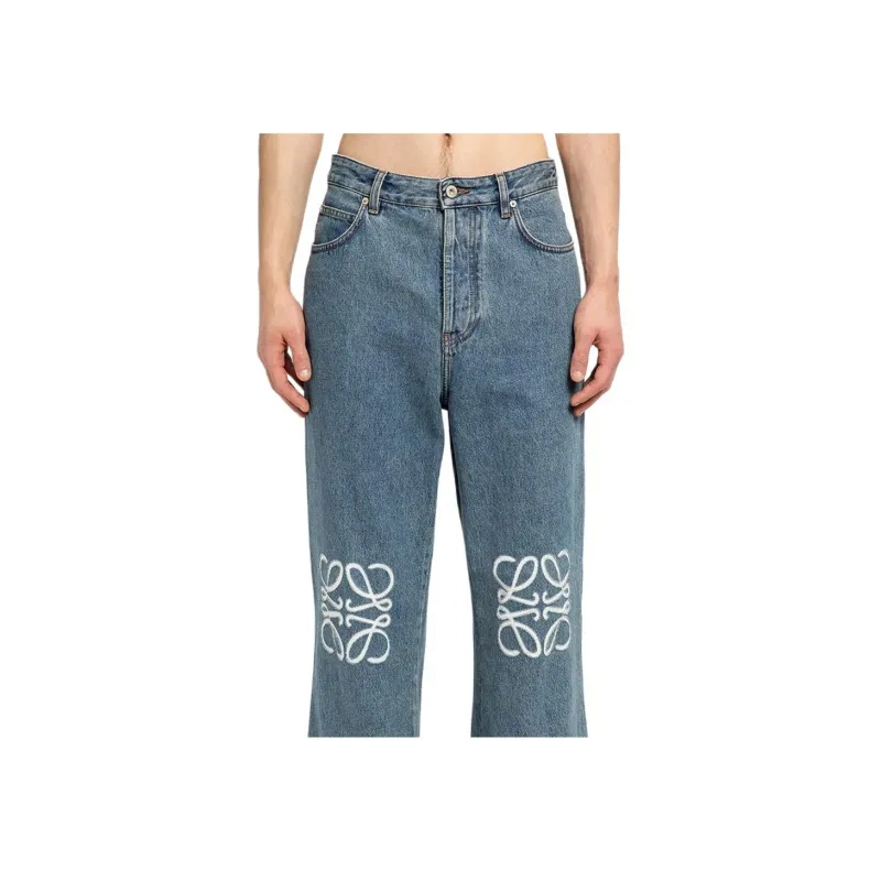 LOEWE Anagram Mid rise Straight Jeans-3