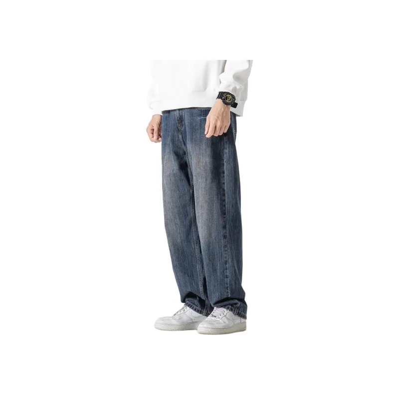 DUATOGE Jeans Men Vintage Blue -3