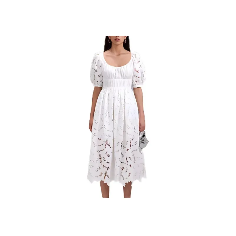 Self portrait Short Sleeved Dress Women's White-0