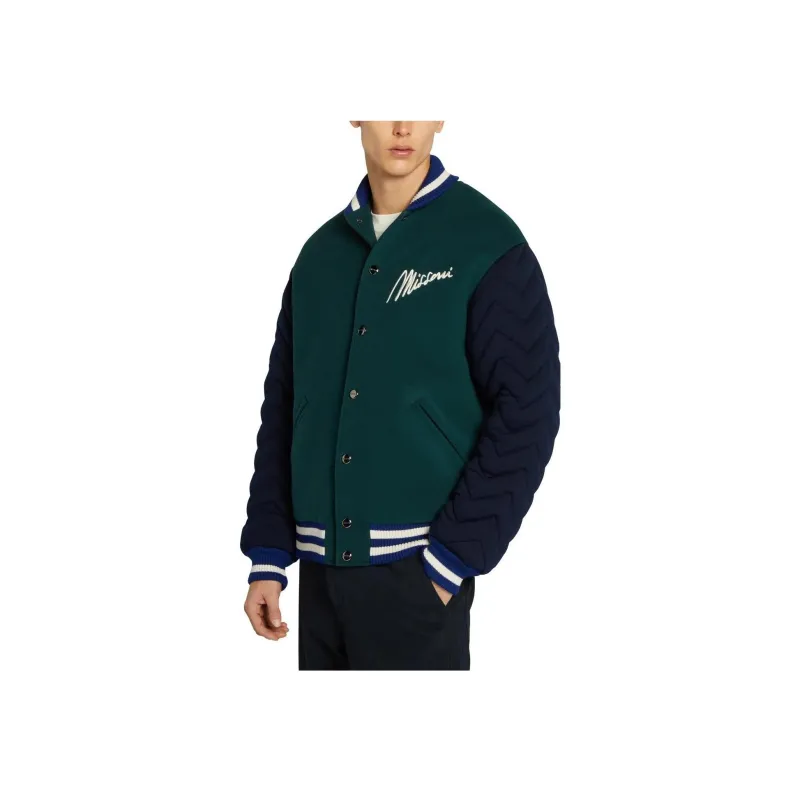 MISSONI Logo Embroidered Snapped Bomber Jacket-3