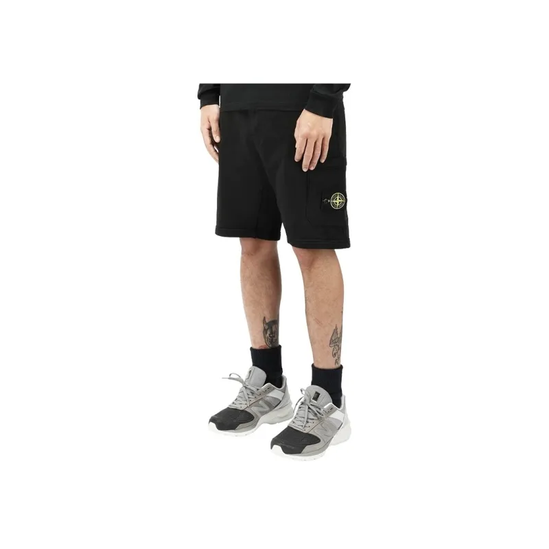 STONE ISLAND 64651 Cotton Fleece Garment Dyed Shorts-2