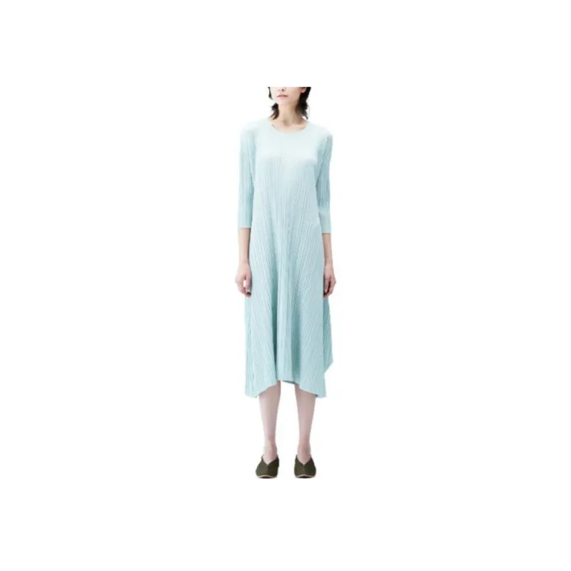 PLEATS PLEASE ISSEY MIYAKE Long-Sleeved Dresses Women's Light Green-1