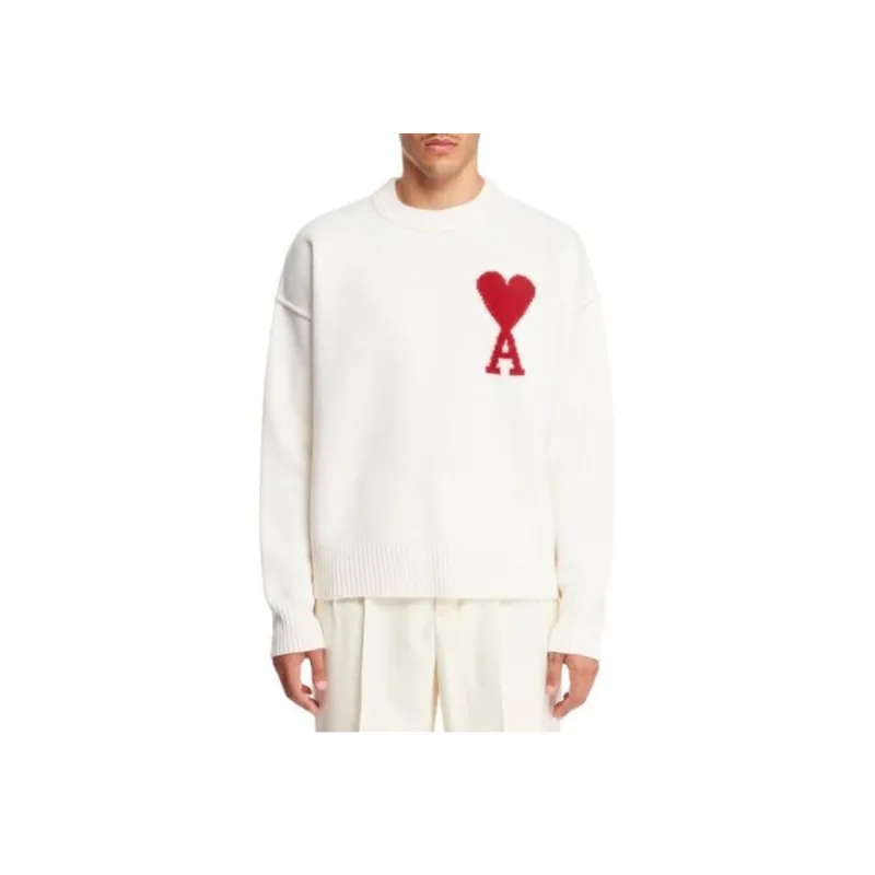 Ami Paris Logo Detailed Crew Neck Jumper-1