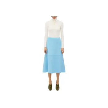 Bottega Veneta Leather Midi Skirt