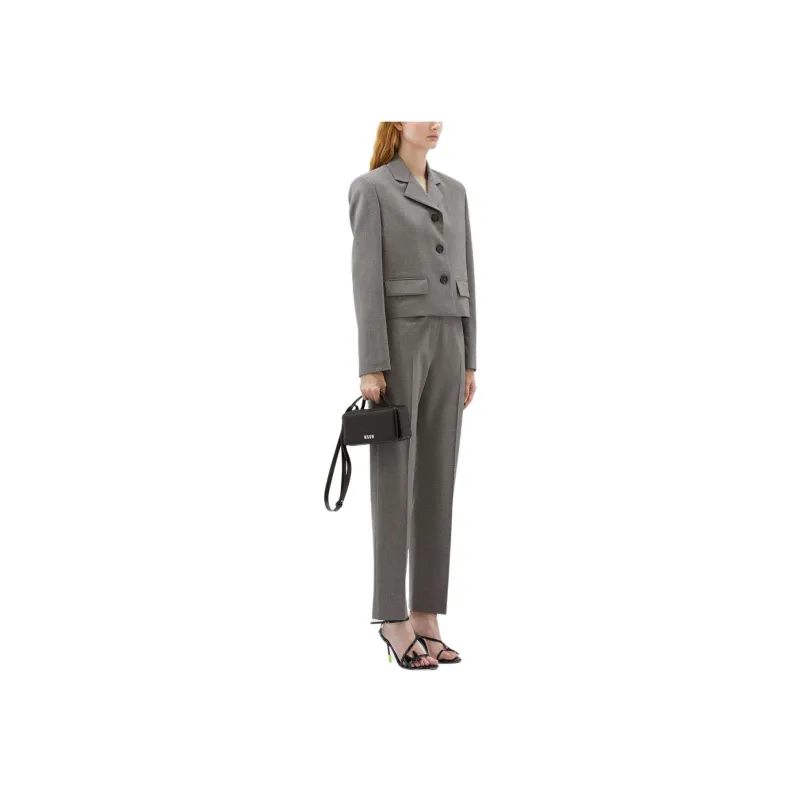 MSGM Elasticated Waistband Straight Leg Trousers-2