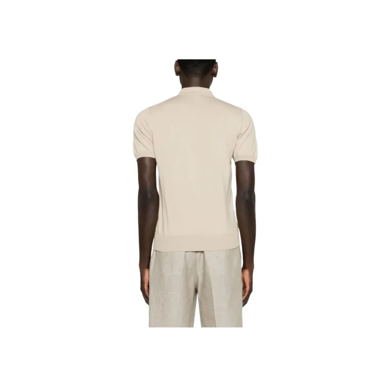 Canali Zip up Cotton Polo Shirt-2