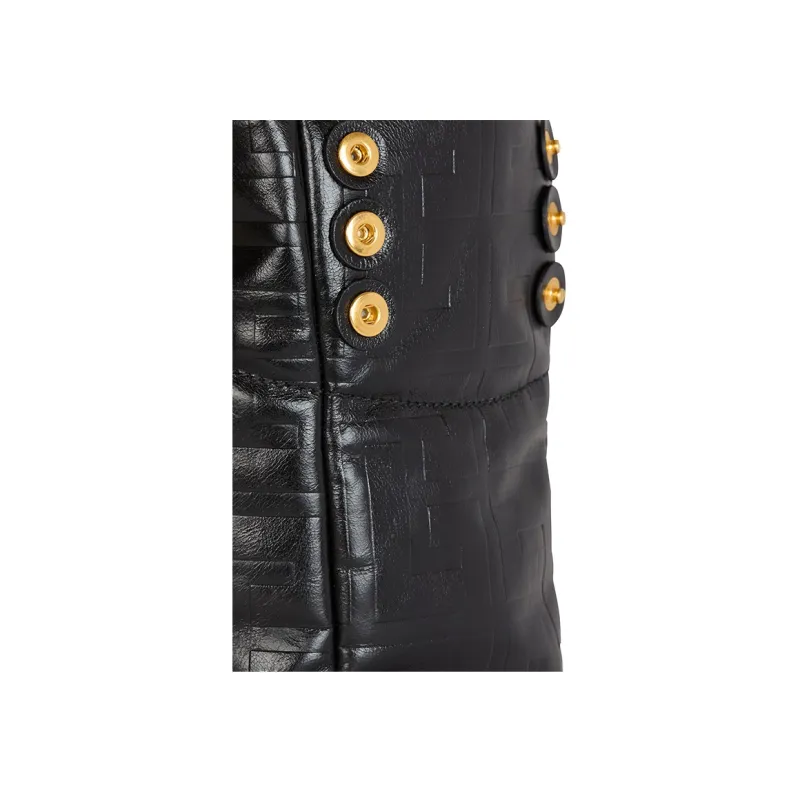 BALMAIN Crackled Small 1945 Soft Tote Bag-5