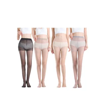 Lanza Flesh Toning Socks Pineapple Ultra Thin Beige Tights Magic Sexy Seamless Invisible Women's 4 Pack