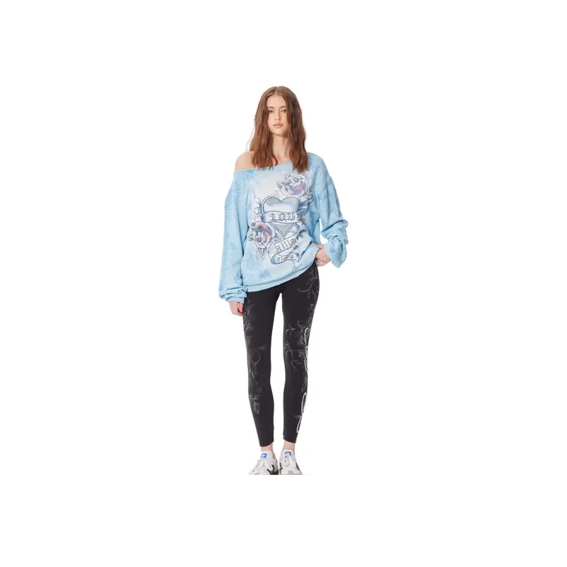 Ed Hardy SS25 Sweatshirt Women's Baby Blue-2