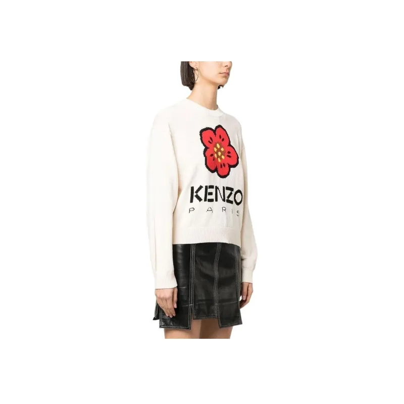 KENZO Boke Flower Logo Intarsia Crewneck Jumper-4