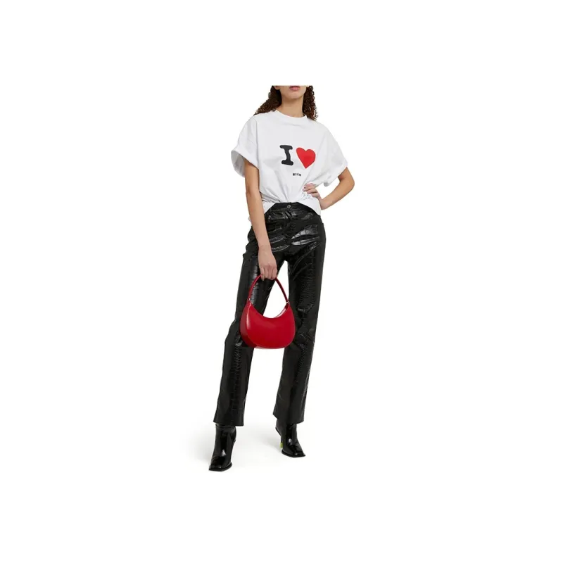 MSGM I Love Printed Crewneck T Shirt-2