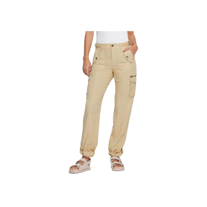 GUESS Cargo Pants Women's Beige Yellow-0