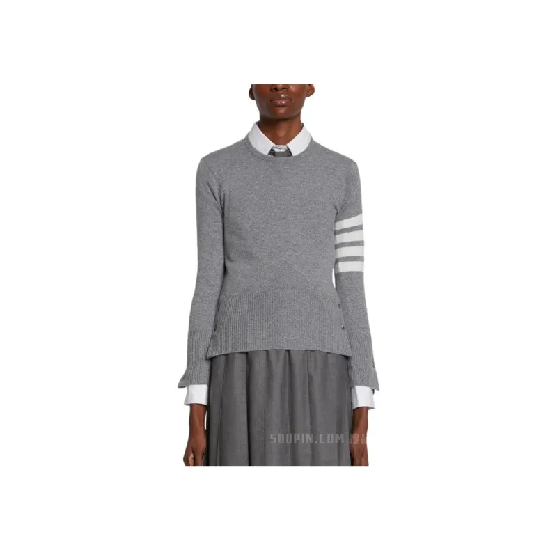 THOM BROWNE· FW22 Cashmere Sweater Women's Gray-4