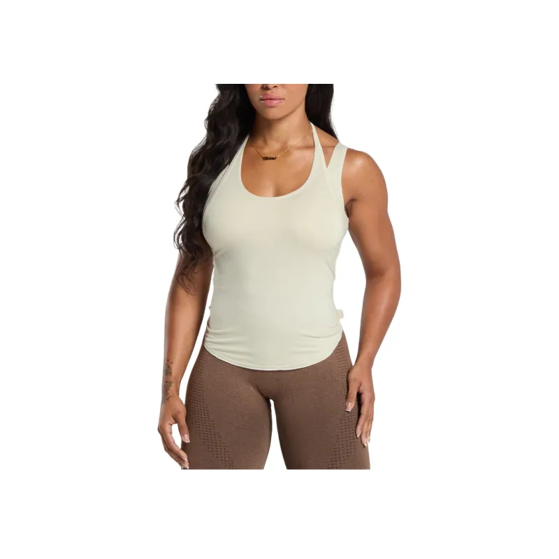 GYMSHARK Superset Tank Sport Vests Women's Light Umber White-0